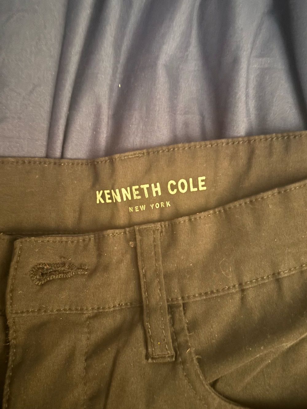 Kenneth Cole Solid Black Casual Trousers